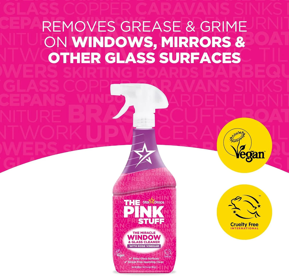 Stardrops The Pink Stuff Miracle Window Cleaner Spray, 30 Fl Oz