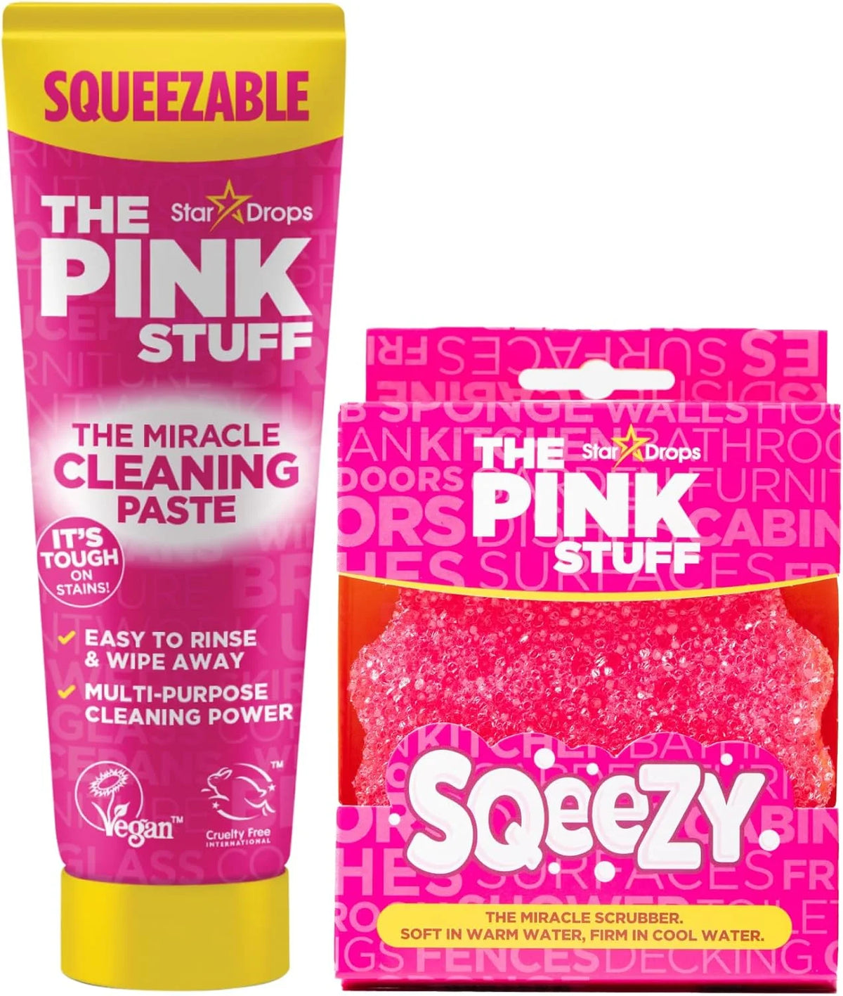 Stardrops The Pink Stuff Squeezable Cleaning Paste with SQeeZY Sponge
