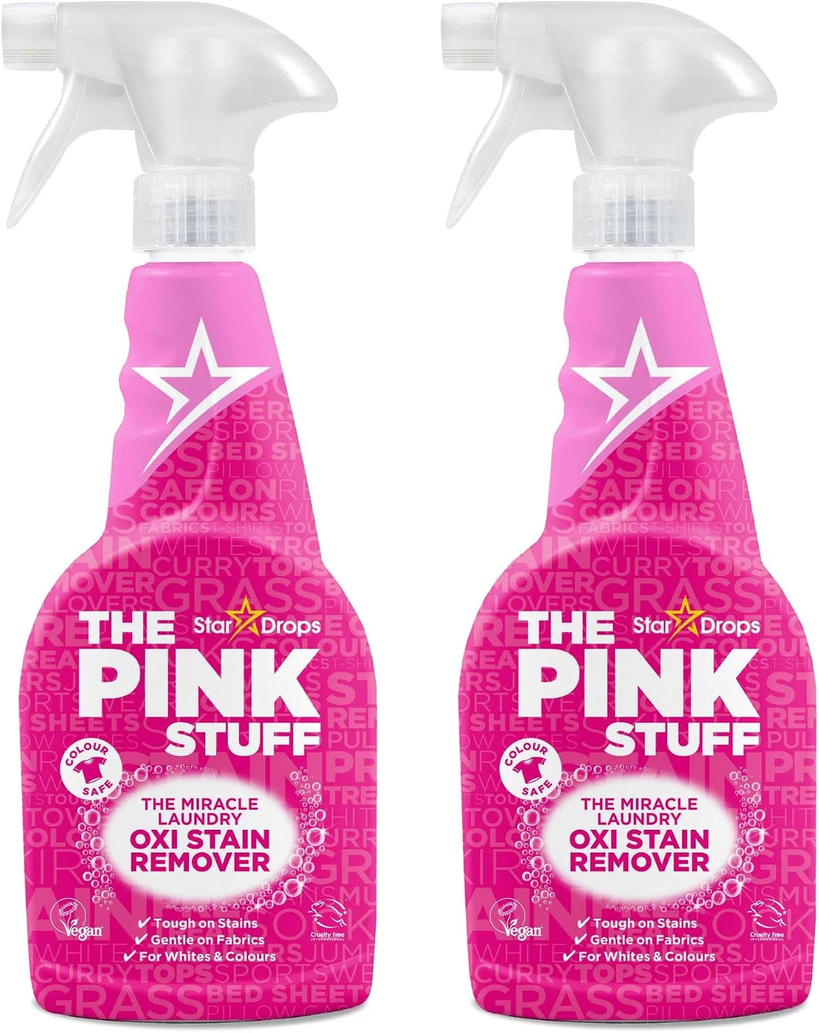 Stardrops The Pink Stuff Laundry Oxi Stain Remover Spray, 16.9 Fl Oz 2 Pack