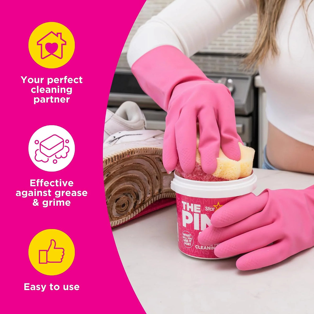 Stardrops The Pink Stuff Miracle SQeeZY Dual Scrubber Sponge, 3 Pack