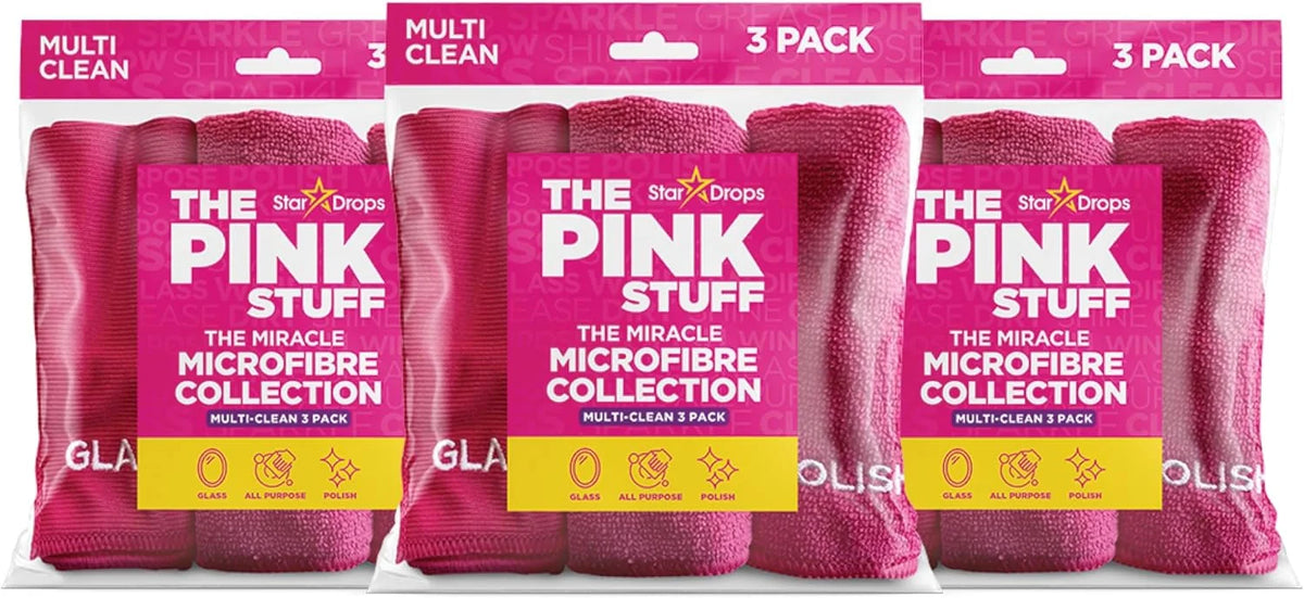 Stardrops The Pink Stuff Miracle Microfibre Cloth Collection, 9 Count Kit