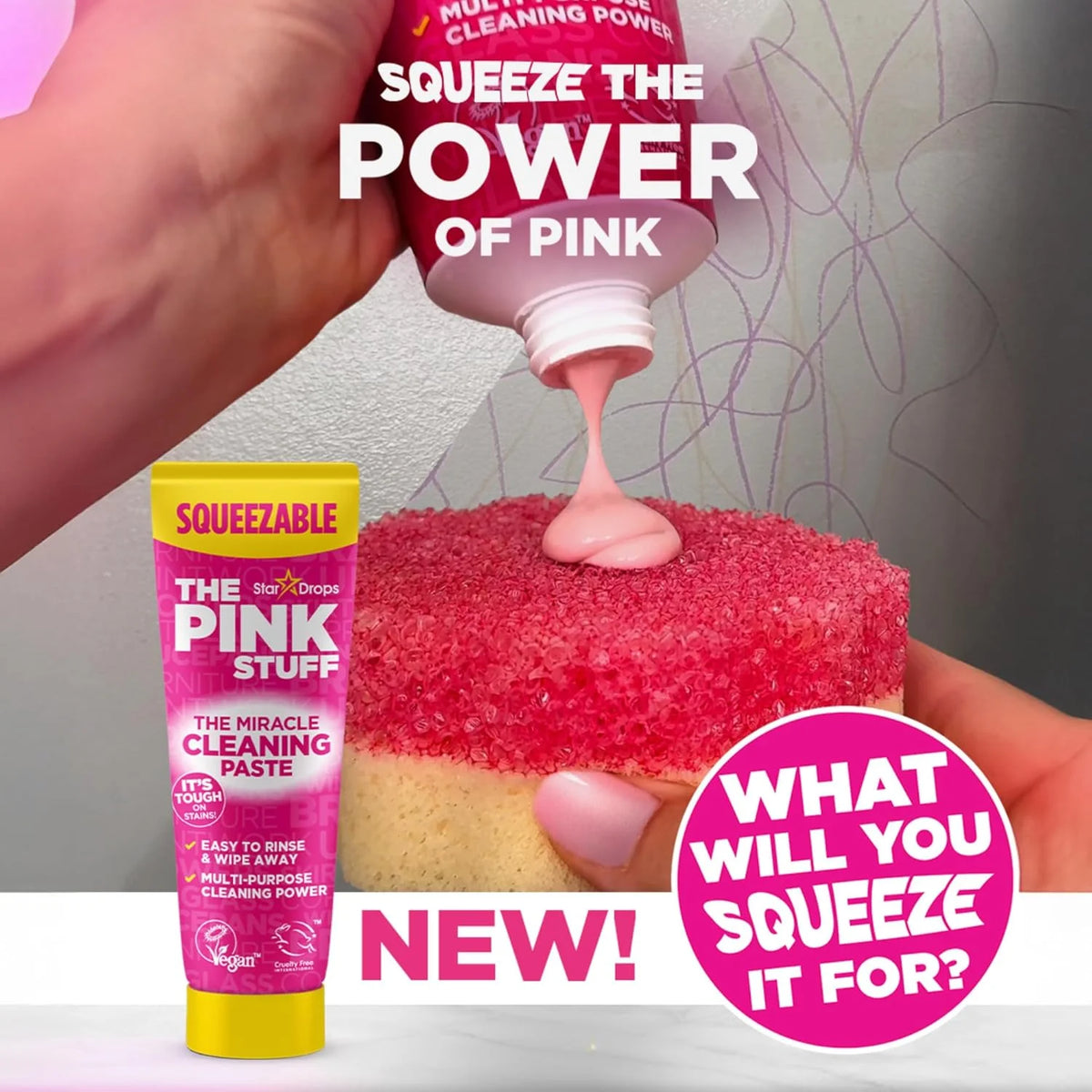 Stardrops The Pink Stuff Squeezable Cleaning Paste with SQeeZY Sponge