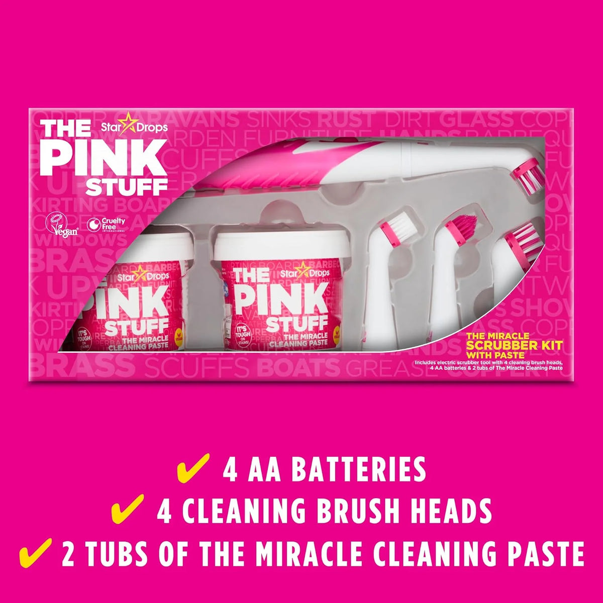 StardropsThe Pink Stuff Miracle Paste & Electric Scrubber Kit, 6-Piece Set